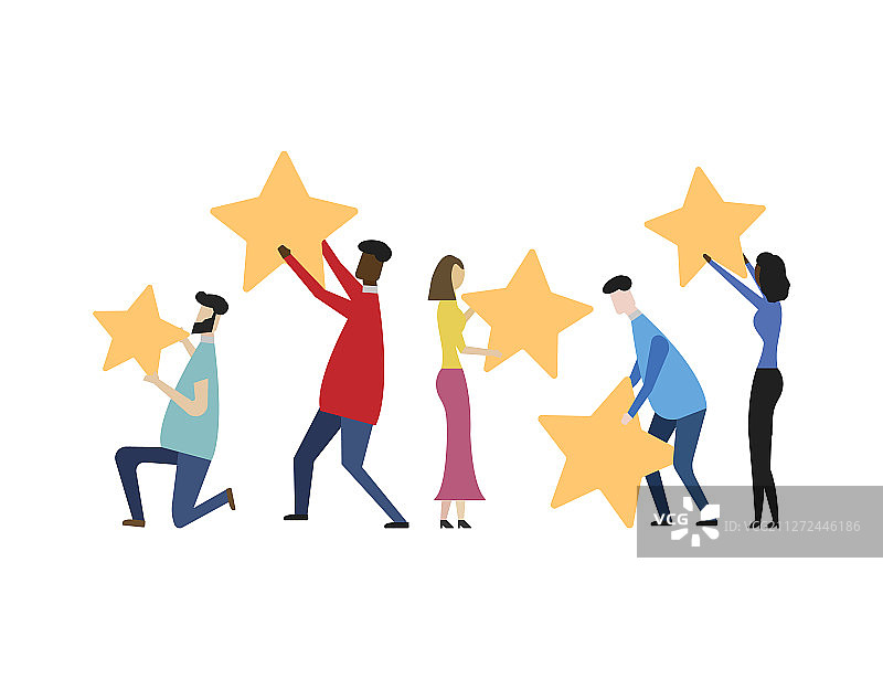 客户评论评级概念（白色背景）图片素材