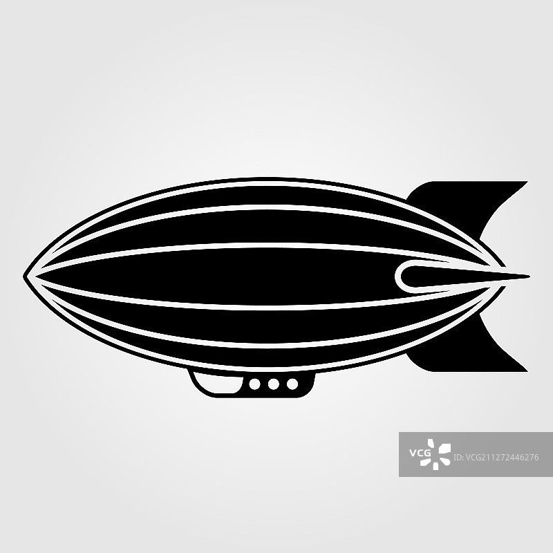 白色背景上的飞艇图标图片素材
