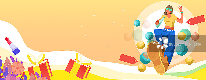 卡通潮流美女人物插画图片素材