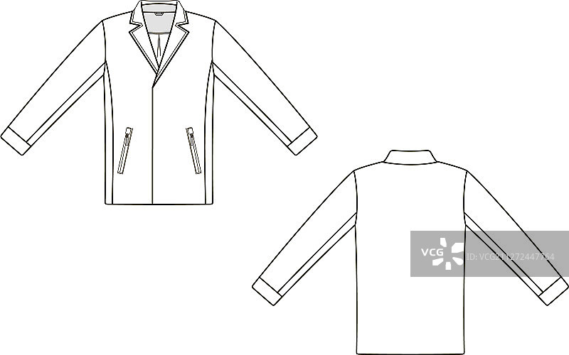 时尚男士夹克技术草图图片素材