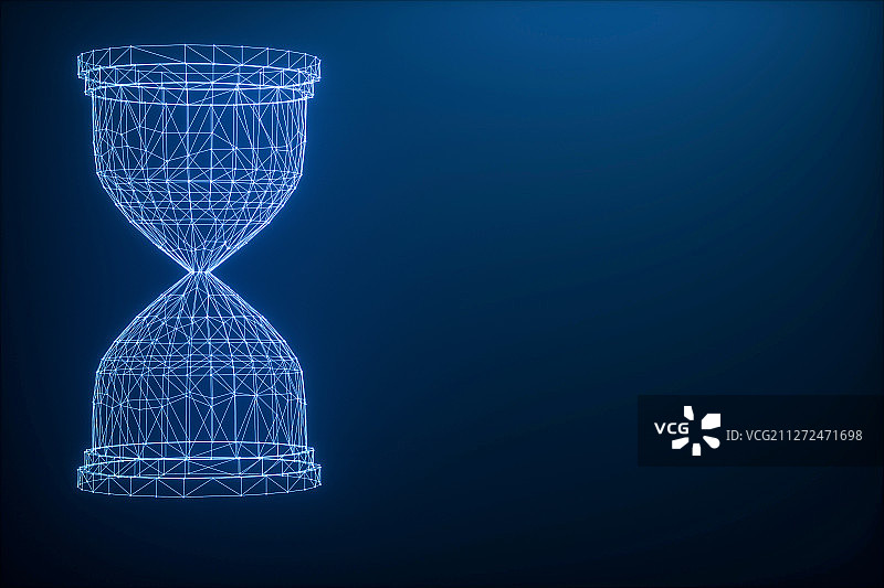 3D抽象科技线组成的时间沙漏图片素材