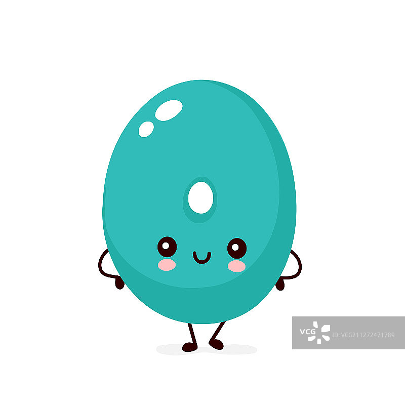 可爱的笑脸数字0图片素材