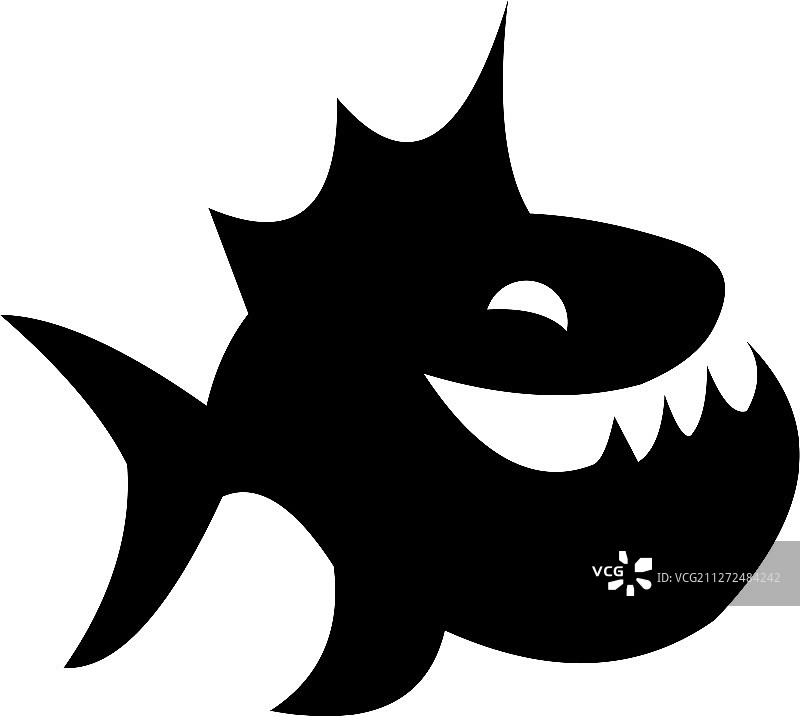 白色背景上的食人鱼图标矢量图图片素材