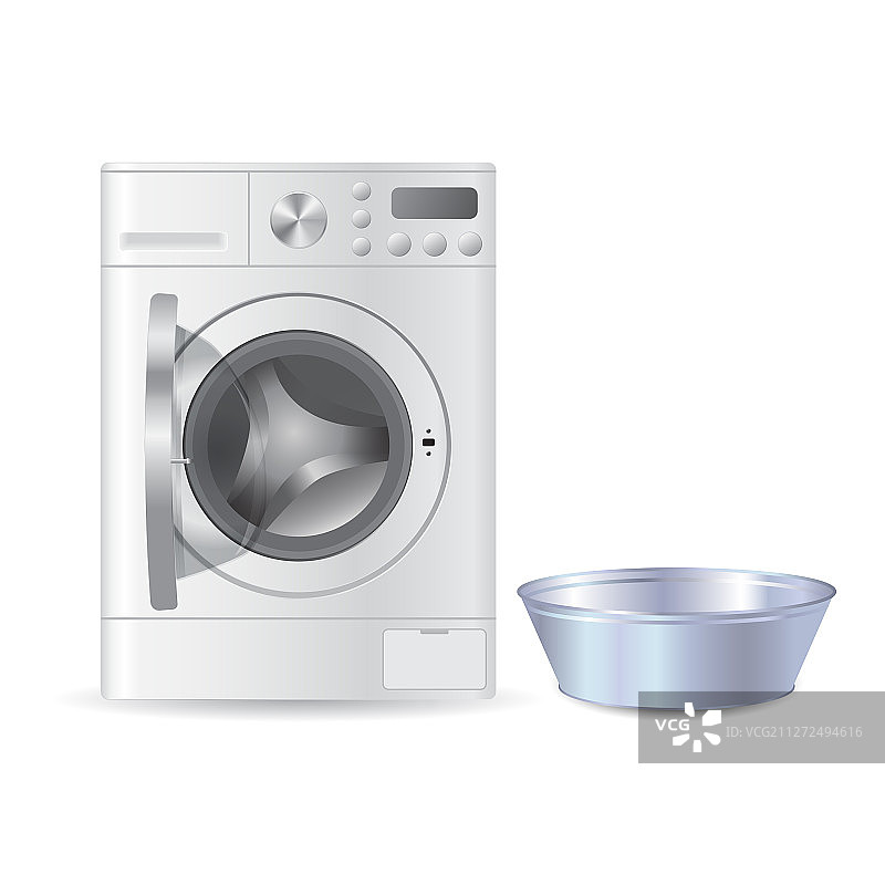 逼真的自动开启洗衣机图片素材