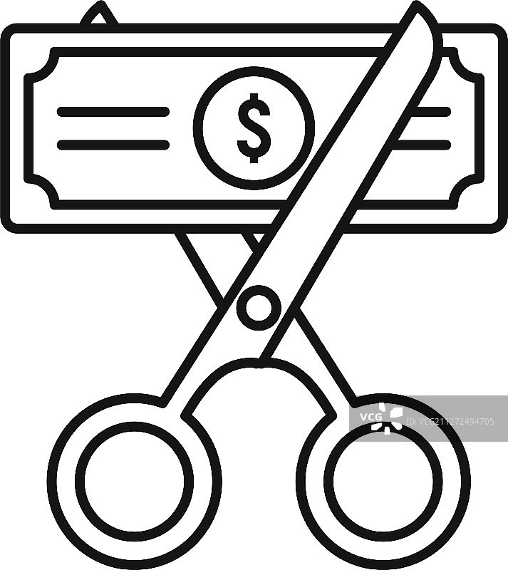 税收削减图标轮廓样式图片素材