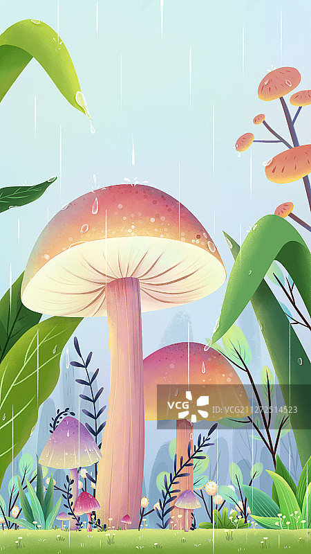 二十四节气雨水插画图片素材
