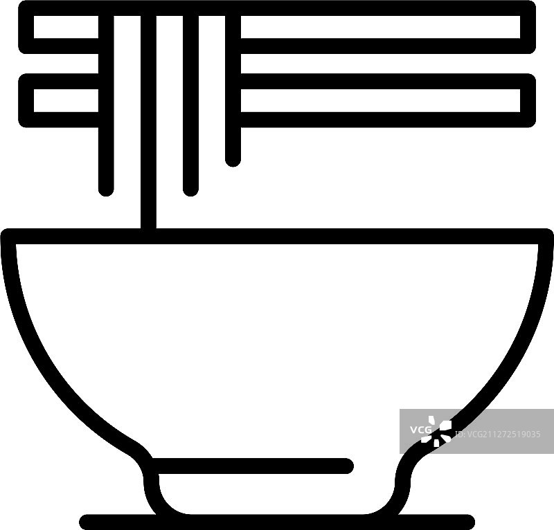 亚洲拉面图标轮廓风格图片素材