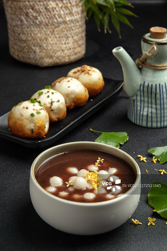 桂花豆沙小圆子图片素材