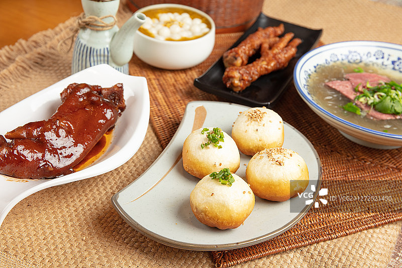 苏式小笼生煎包套餐图片素材