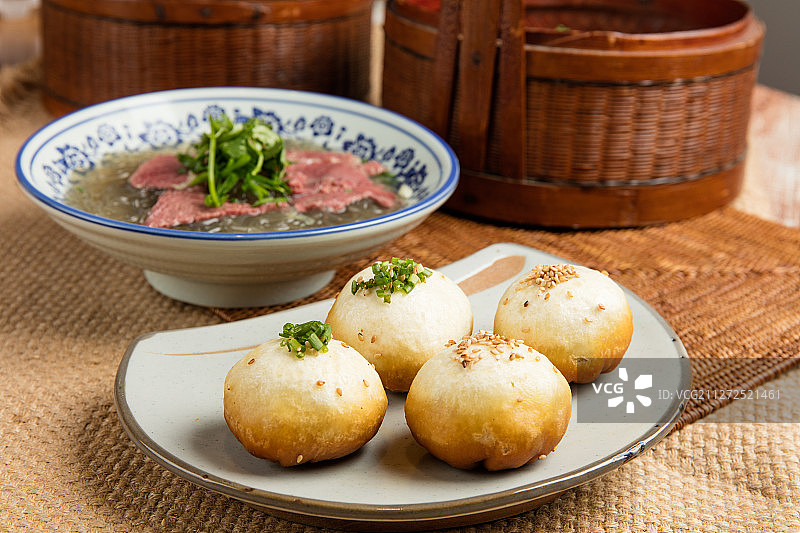 苏式小笼生煎包套餐图片素材