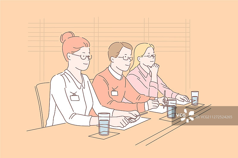 谈判陪审团合作协议讨论图片素材