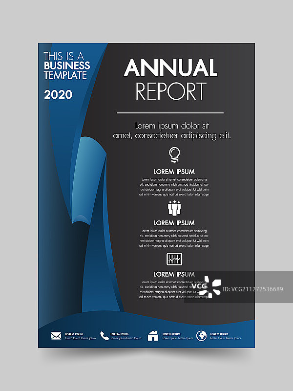 蓝色宣传册设计宣传单模板图片素材