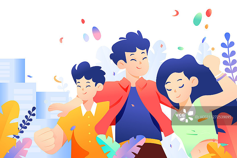 学生学习开学新学期矢量插画图片素材