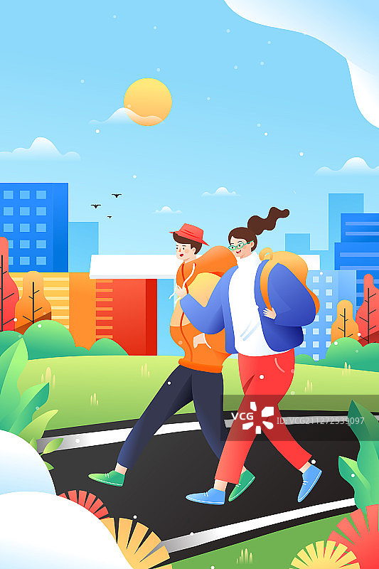 学生学习开学新学期矢量插画图片素材