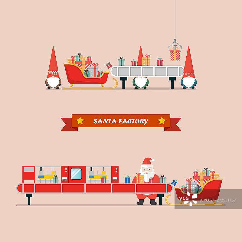 圣诞老人工厂概念图片素材