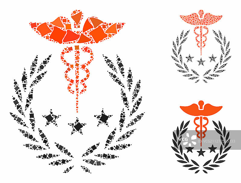 caduceus logo composition icon rugged pieces图片素材