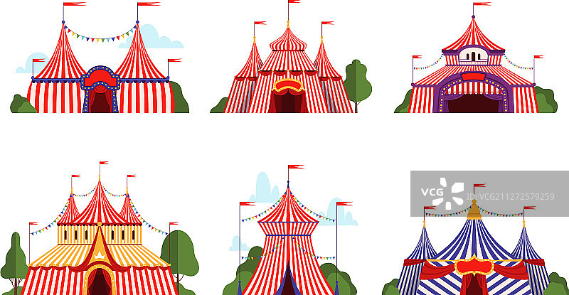 马戏团帐篷嘉年华条纹顶棚图片素材