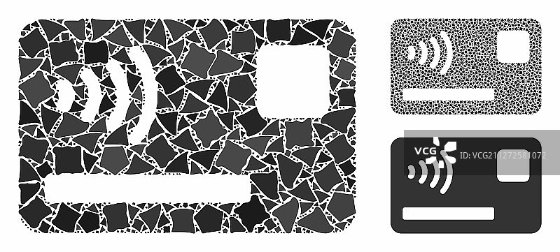 非接触式支付卡图标组合图片素材