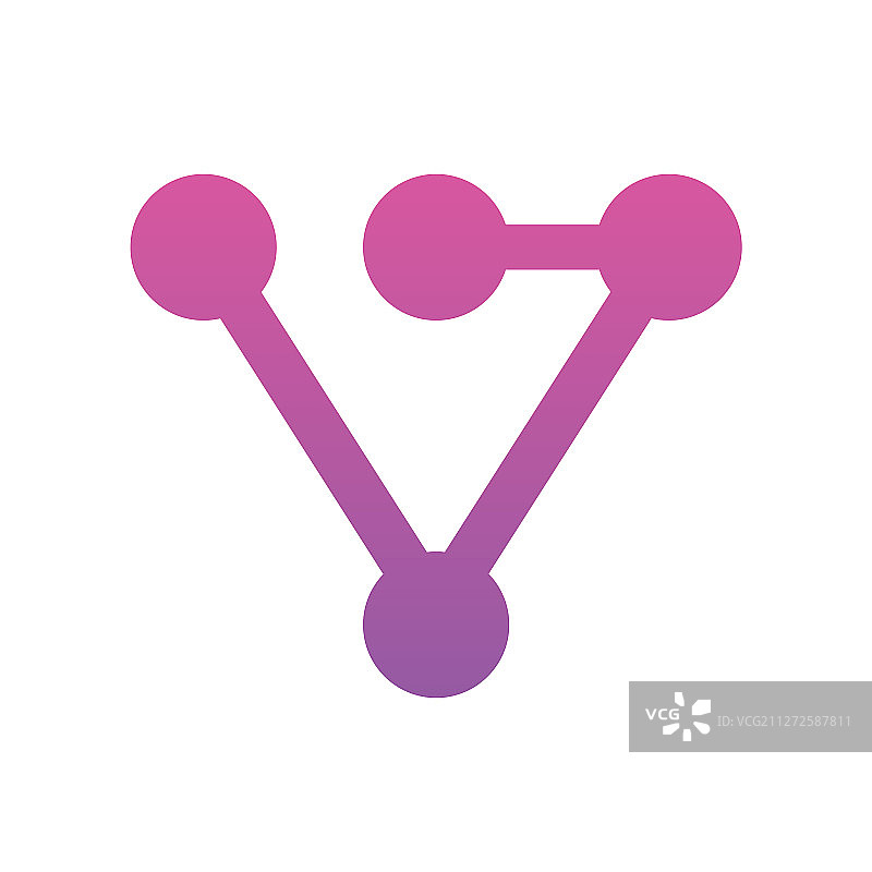 V字母极简标志数字技术图片素材