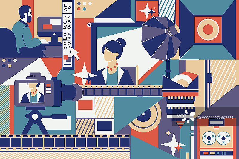 配备照相机的摄影工作室图片素材