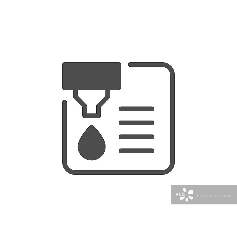 文档打印和墨水打印字形图标图片素材