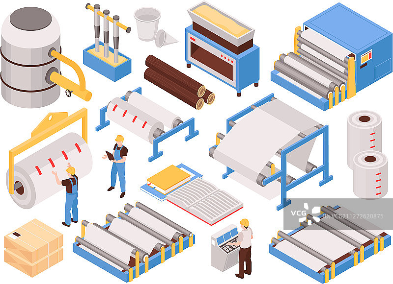 纸厂2.5D模型图片素材