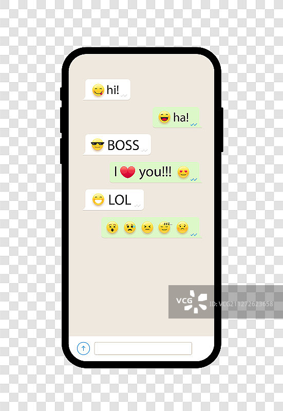 带有聊天屏幕的手机应用程序图片素材