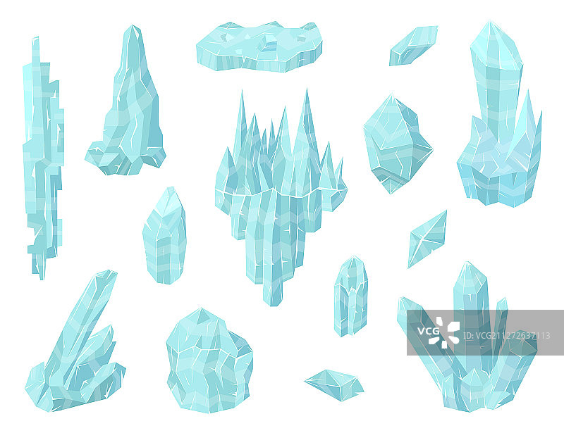 卡通彩色冰块图案合集图片素材