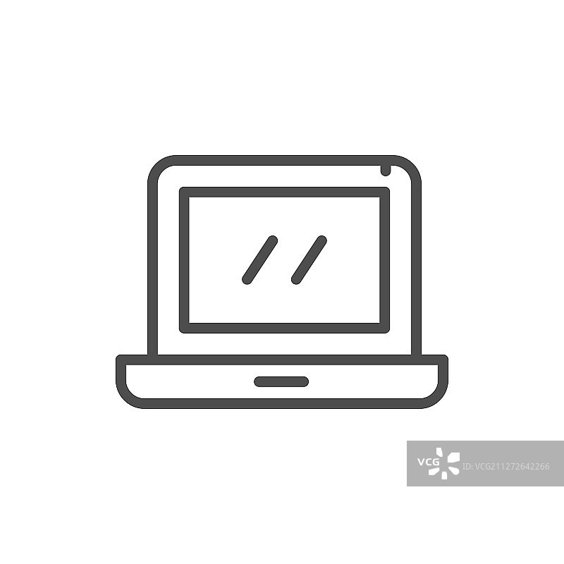 笔记本电脑屏幕轮廓线条图标图片素材