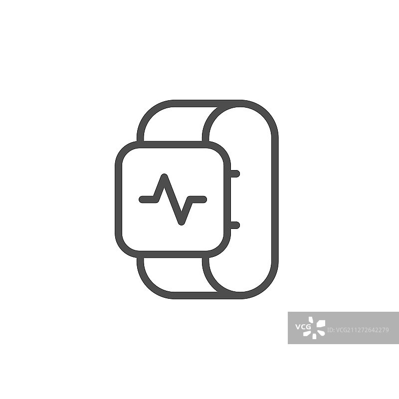 健康追踪器线性轮廓图标图片素材