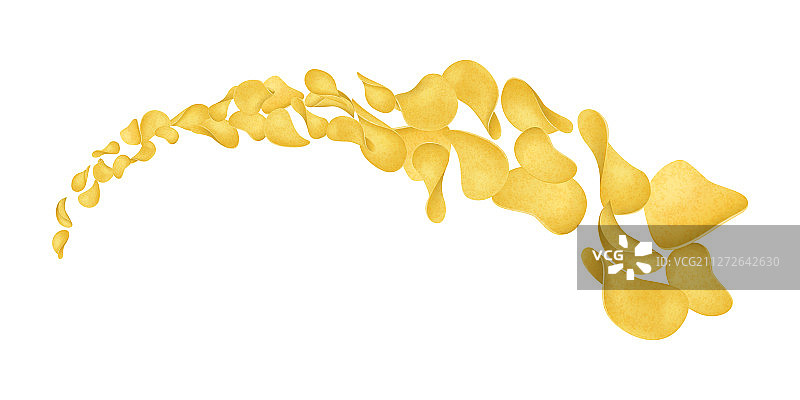 逼真3D薯片流图片素材