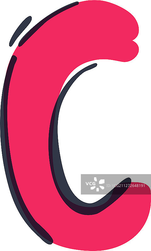 毡尖笔手写C字母Logo图片素材