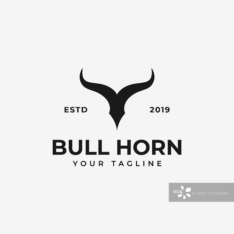 抽象公牛角水牛头金牛座野牛标志图片素材