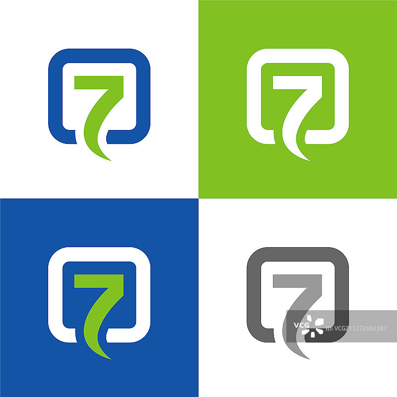 数字7标志模板图标设计图片素材