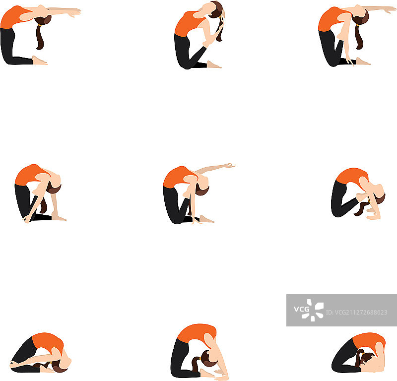 骆驼式瑜伽高级变体图片素材