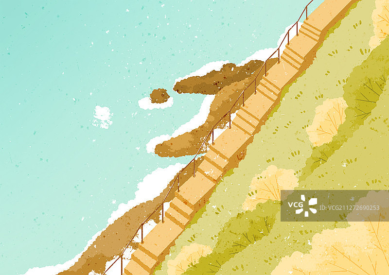 海边栈道图片素材