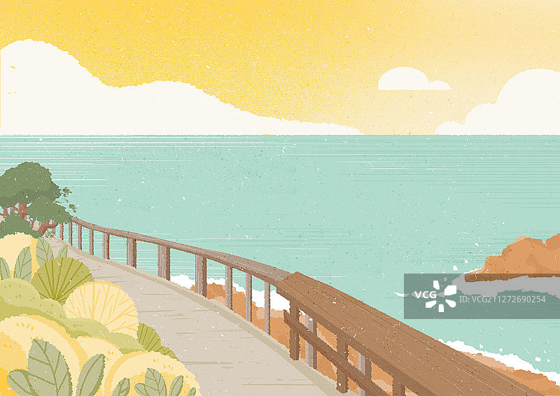 海边栈道图片素材