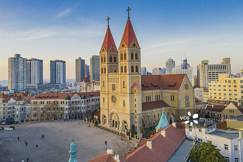 青岛天主教堂图片素材
