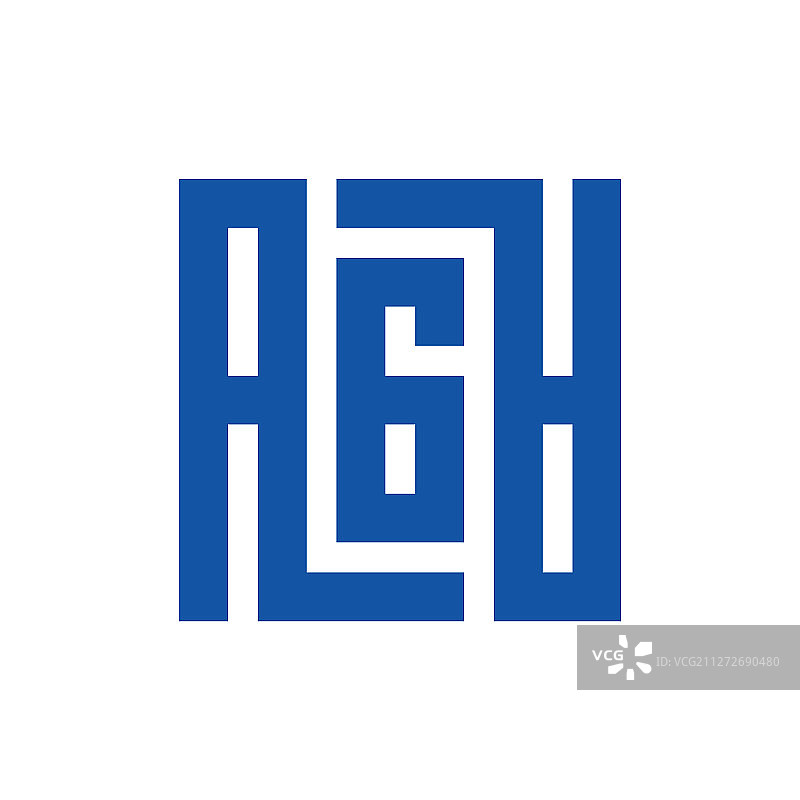 首字母AGA方形logo模板图片素材