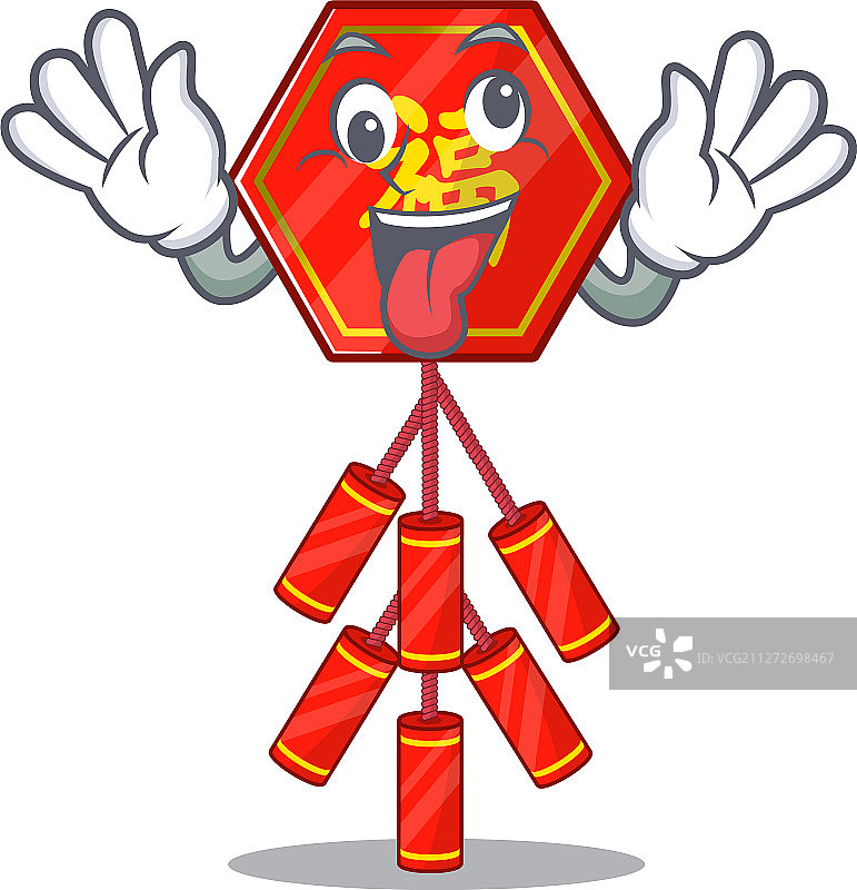 鞭炮吉祥物赠礼插画图片素材