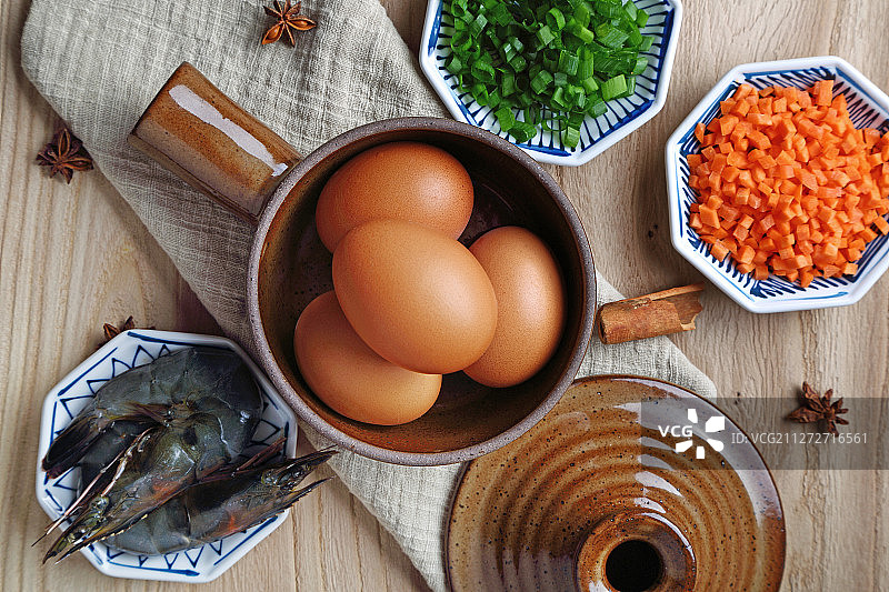 水蒸鸡蛋羹食材特写图片素材