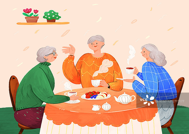 快乐的老年生活，健康积极的生活方式概念插图013图片素材