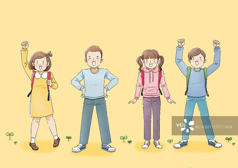 快乐的毕业生，庆祝毕业的男孩和女孩图片素材