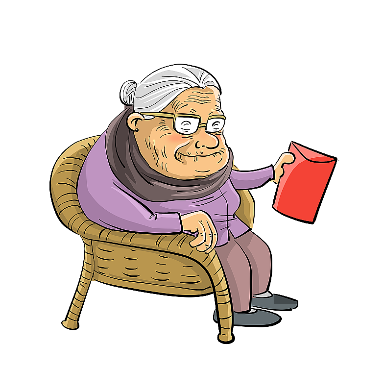 给红包的老人图片素材