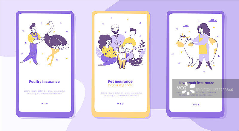 宠物和牲畜保险手机应用图片素材
