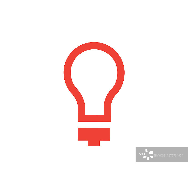 白色背景上的红色灯泡图标图片素材