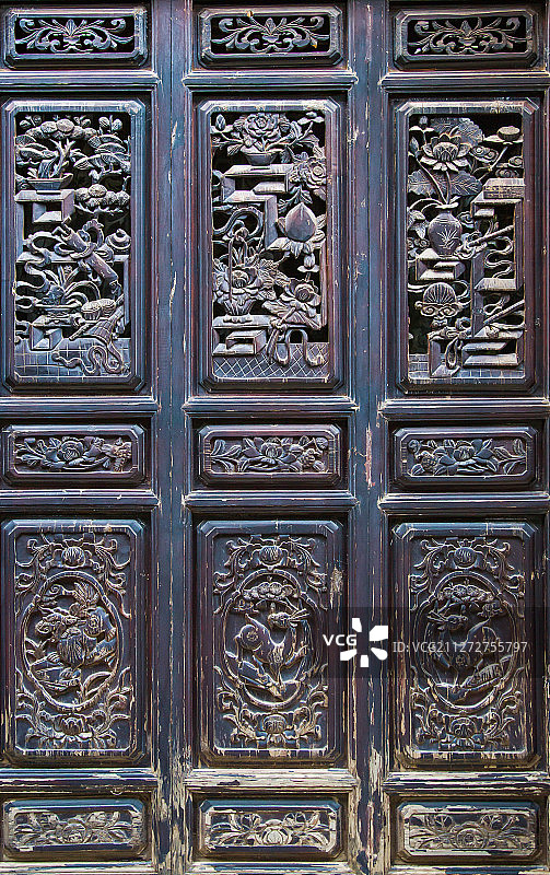 东方元素门窗木雕传统文化图片素材