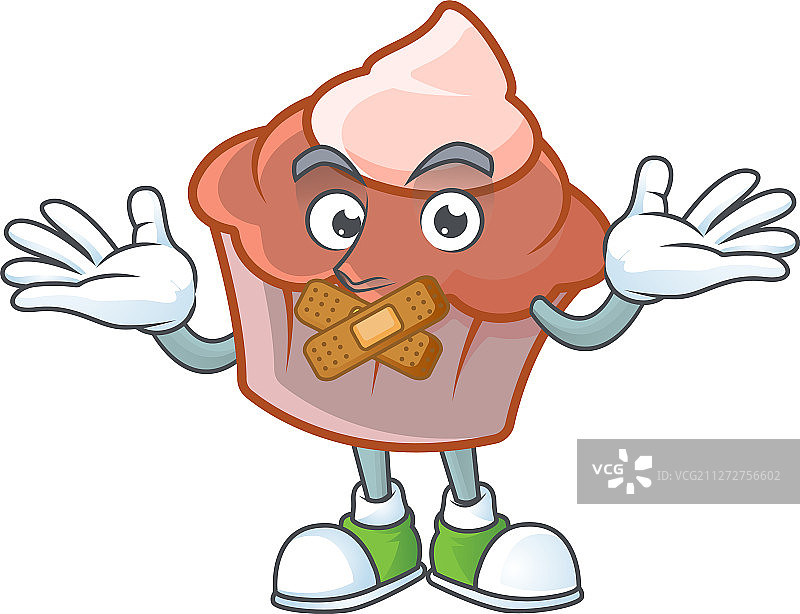 带奶油的布里欧修面包与沉默的吉祥物图片素材