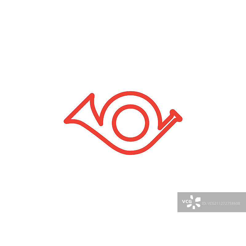 白色背景上的红色shehnai线条图标图片素材