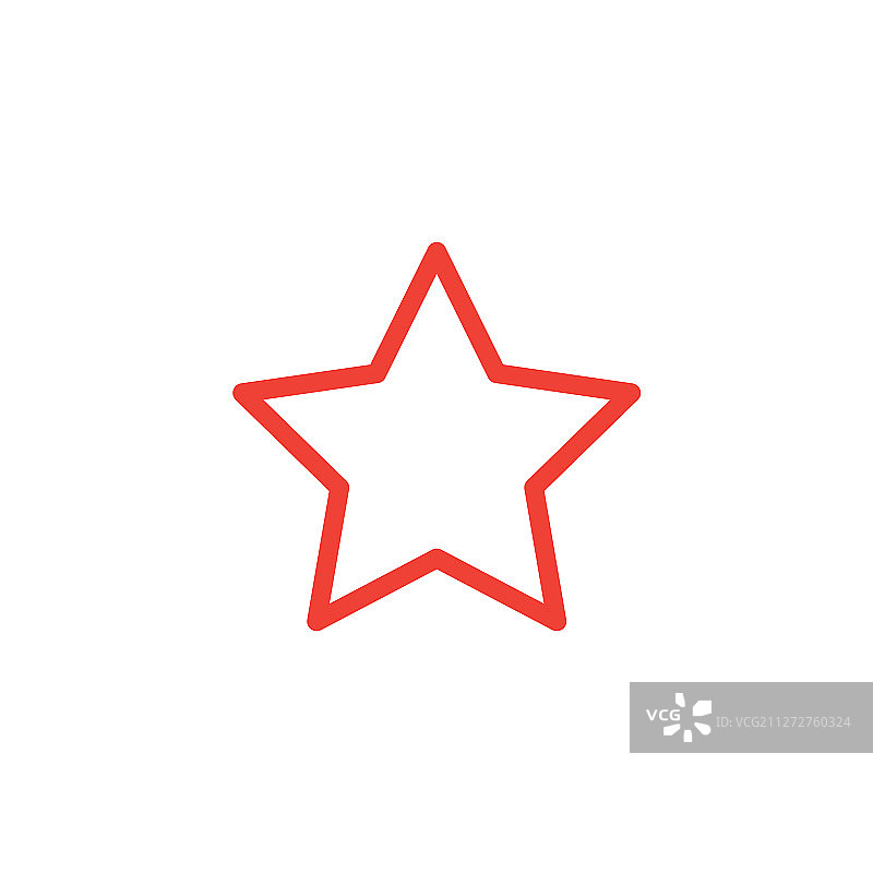 白色背景上的红色星星线条图标图片素材